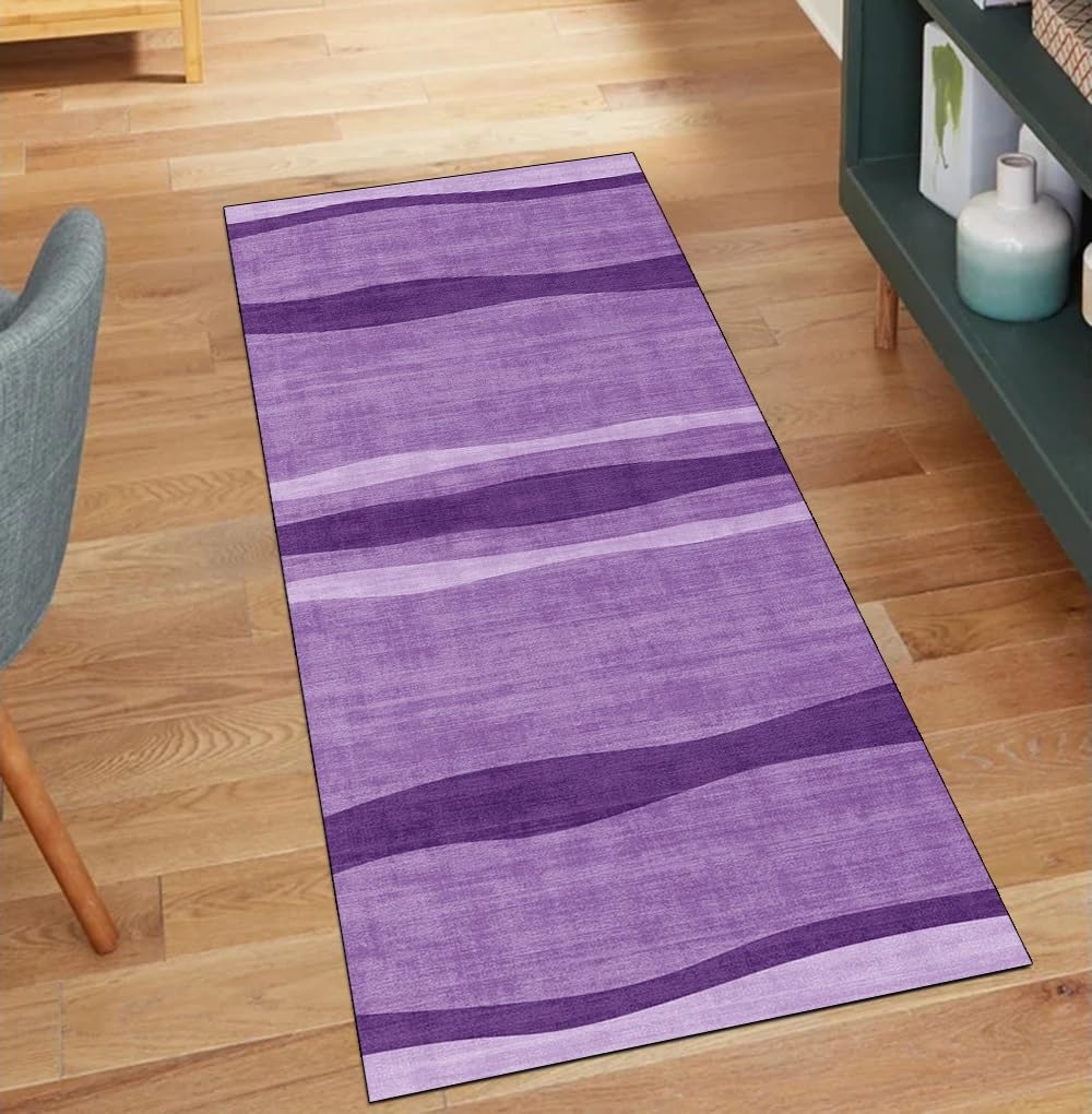 Alfombra de pasillo larga color lila para decorar cocinas y pasillos modernos