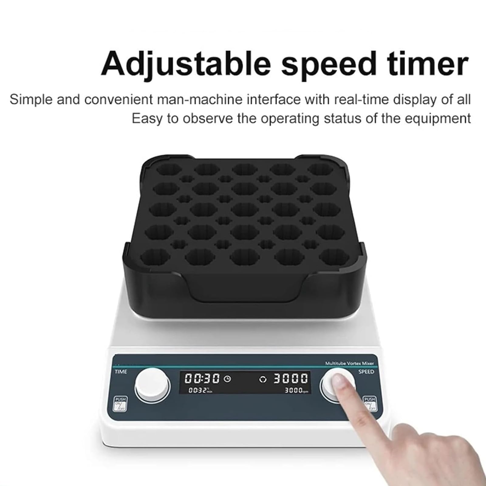 Vortex - Mezclador para laboratorio, ajustable 1500-3000 RPM, rango de oscilación horizontal de 4 mm para ciencia y análisis físico, mezcla y agitación