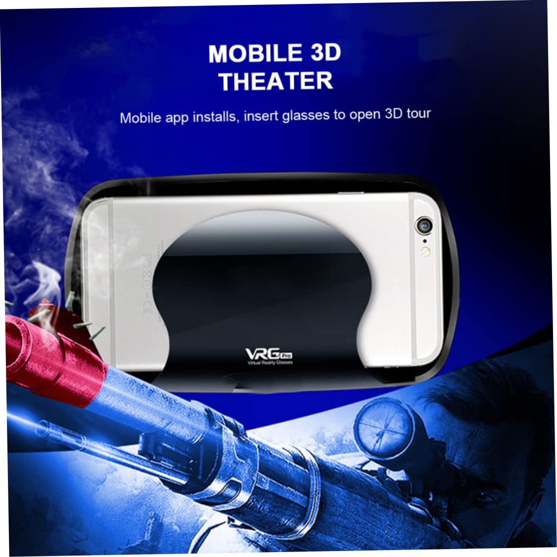 Occhiali per cuffie VR Schermo intero 3D Realtà virtuale grandangolare visiva VRG Pro per giochi di film per smartphone