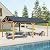 Domi 12'x20' Hardtop Gazebo,Outdoor Permanent Gazebo with Galvanized Steel Gable Roof and Wood Grain Aluminum Frame, Metal Pavilion Gazebo for Patio, Backyard, Deck and Lawns