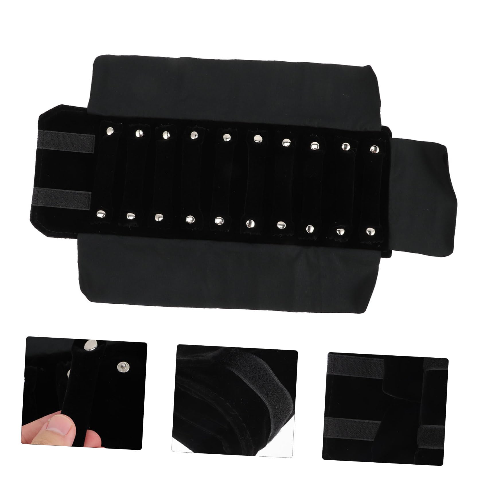 Ciieeo 3stücke Reise Schmuck Organizer Schmuck Aufbewahrung Tasche Für Ringe Praktische Schmuckrolle Aus Schwarzem Material Für Reisen Outdoor-aktivitäten Geschäftsreisen Kompakt