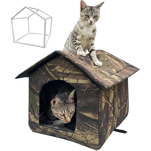 Outdoor Hidden Warm cat House Dog Kennel, Waterproof Insulation Without Heat Dissipation, Foldable and Movable, Easy to Clean. Outdoor/Indoor cat House for felines and Small Dogs (M)