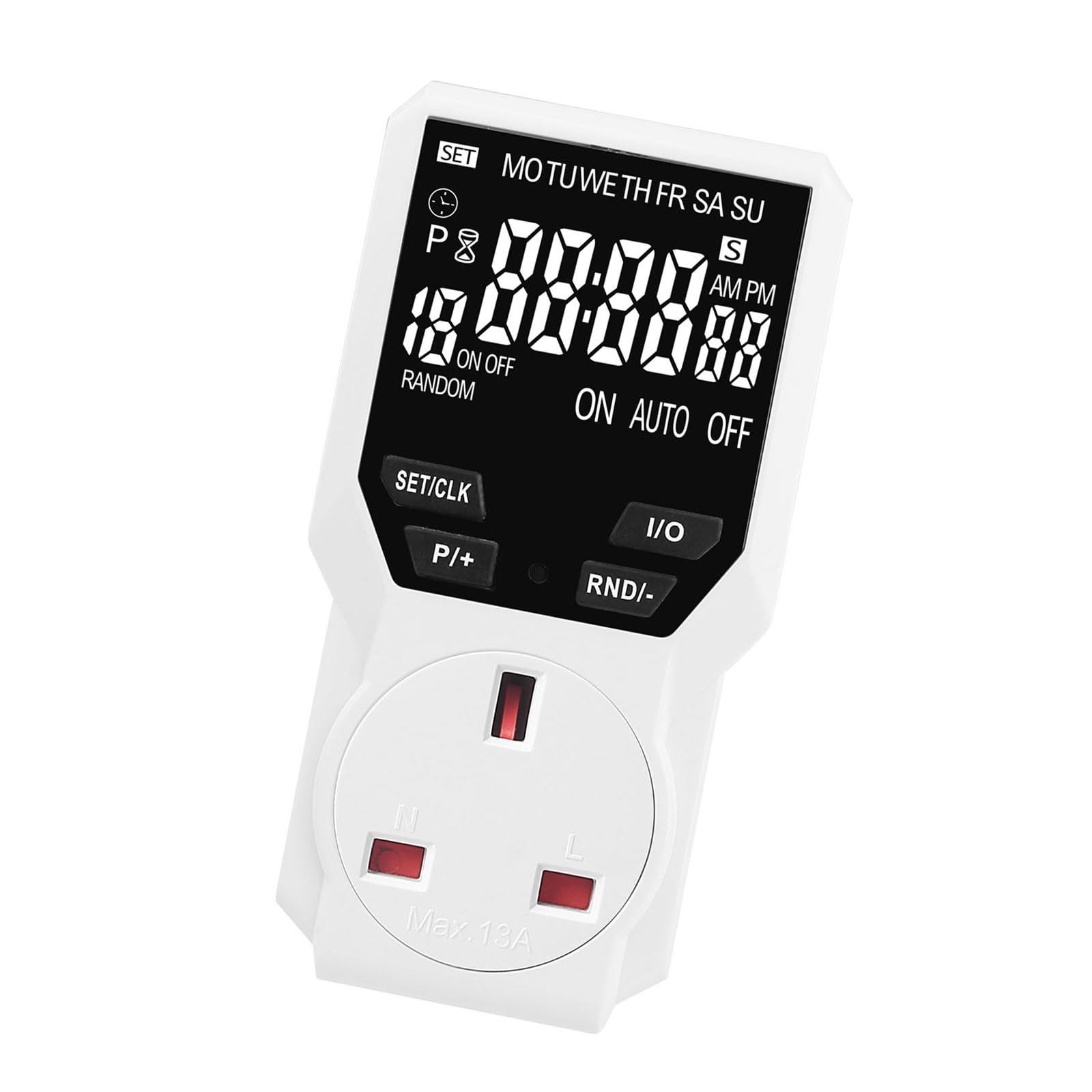 Digital Programmable Outlet User Friendly Power Outlet Easy to Use for Kitchen Bedroom & Workplace British Compatible Screen Programmable Digital Timer Kitchen Standard Friendly for Home Adjustable &