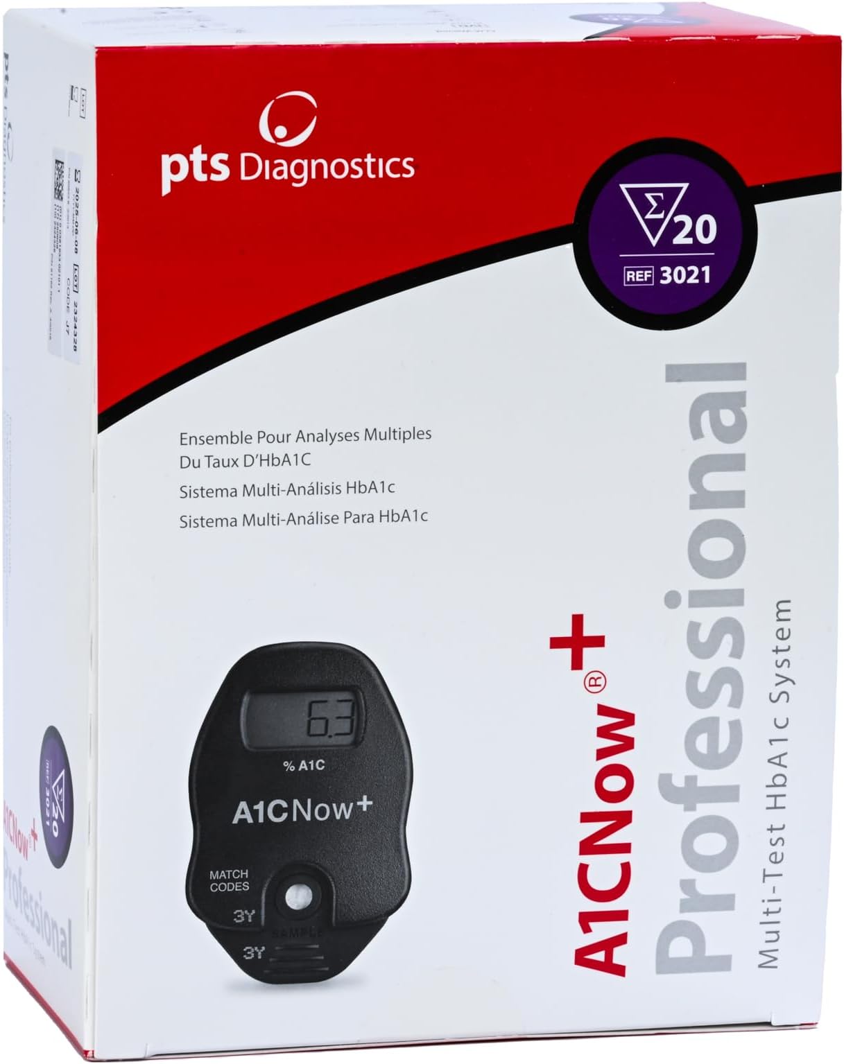 A1CNow+ PTS Diagnostics 4301258 PT# 3021 Test A1C Now HbA1c CLIA Waived 20 Count Box