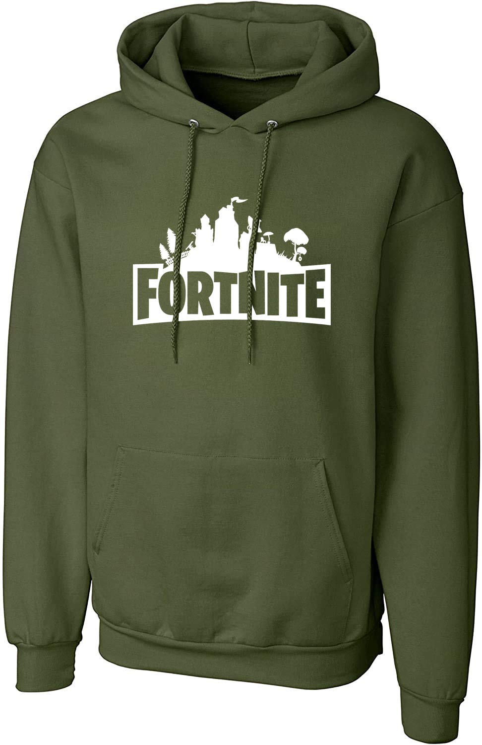 More & More Unisex-Adult Fleece Neck Hooded Sweatshirt (Fortnite Hoodie_Olive