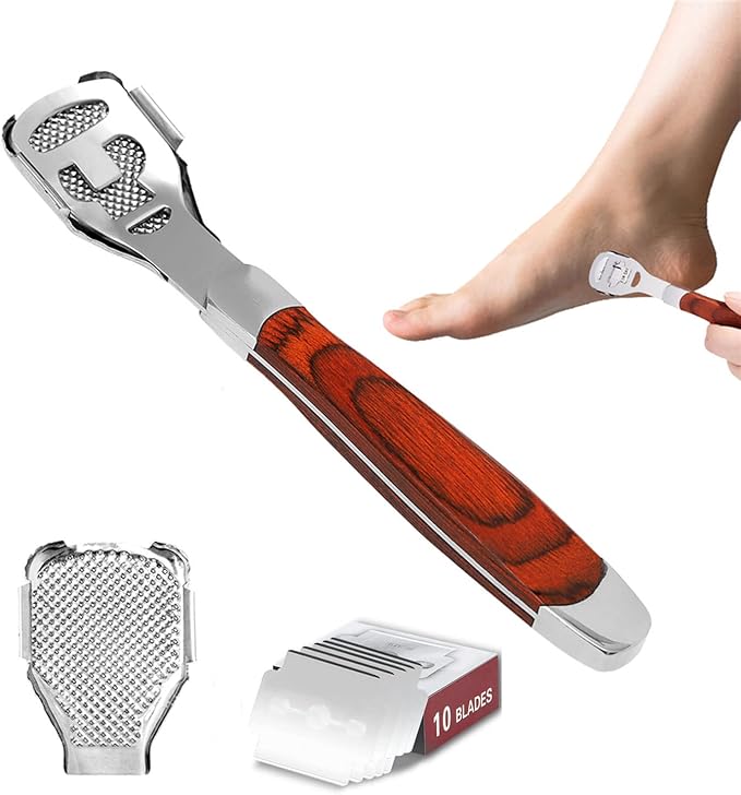 Foot Care Pedicure Callus Shaver Hard Skin Remover,Callus Shaver Sets with 10 Blades Pedicure