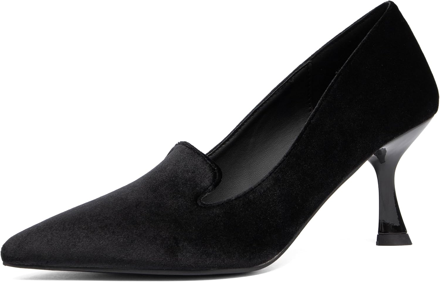 NEWBELLA Women's Velvet Low High Heels - Solid Color Elegant Dress Pumps for Wedding, Parties & Daily Work