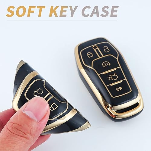 Miniatura 4 de Funda para llavero Ford, TPU suave, protección de 360 grados para Ford Fusion Mustang F150 Edge Explorer Lincoln MKZ MKC MKX
