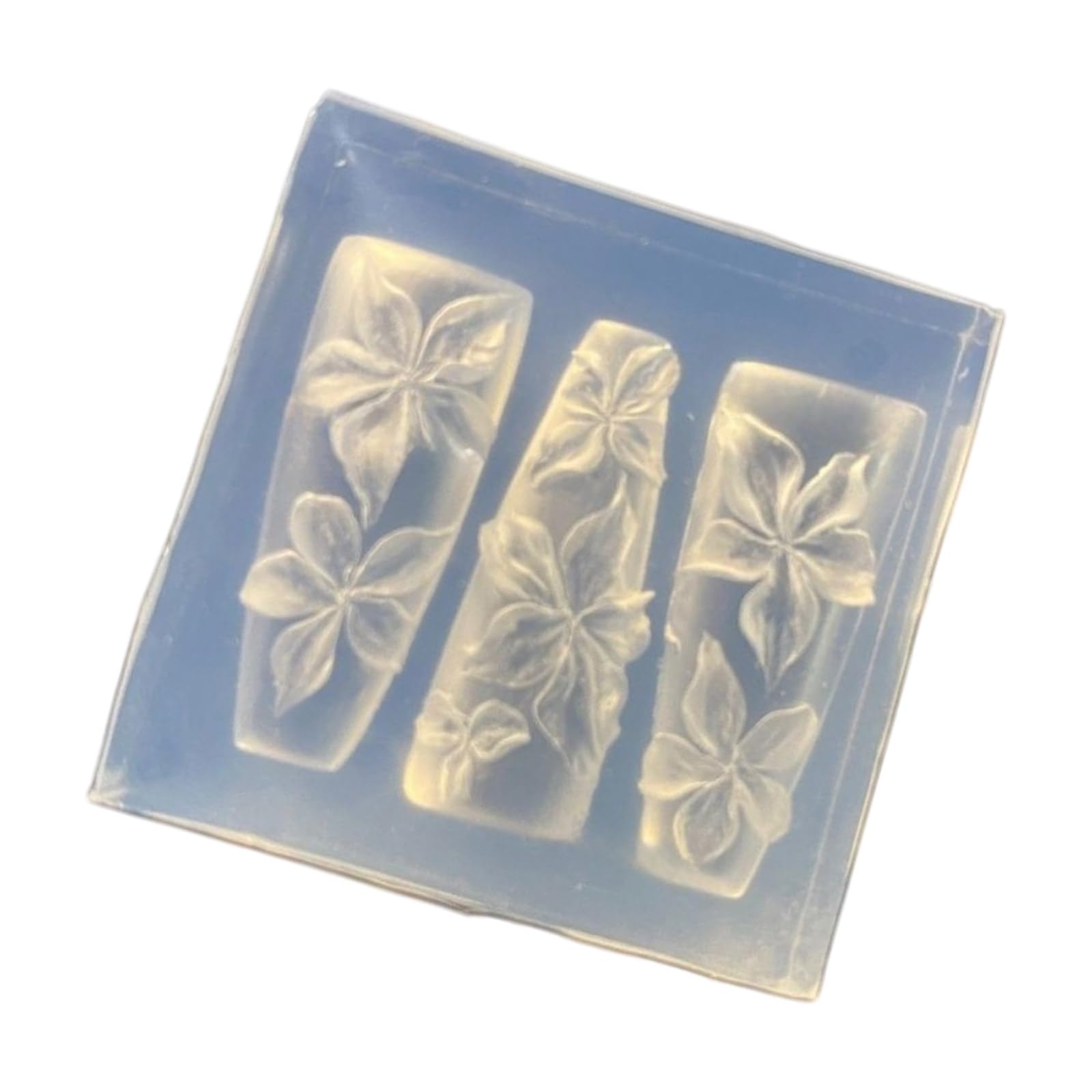 Geavonyg Multicolor Reusable Silicone Nails Art Mold For Handmade Flower Designs Manicure Template Jewelry Making Crafting Accessories Silicone Nail Art Mold