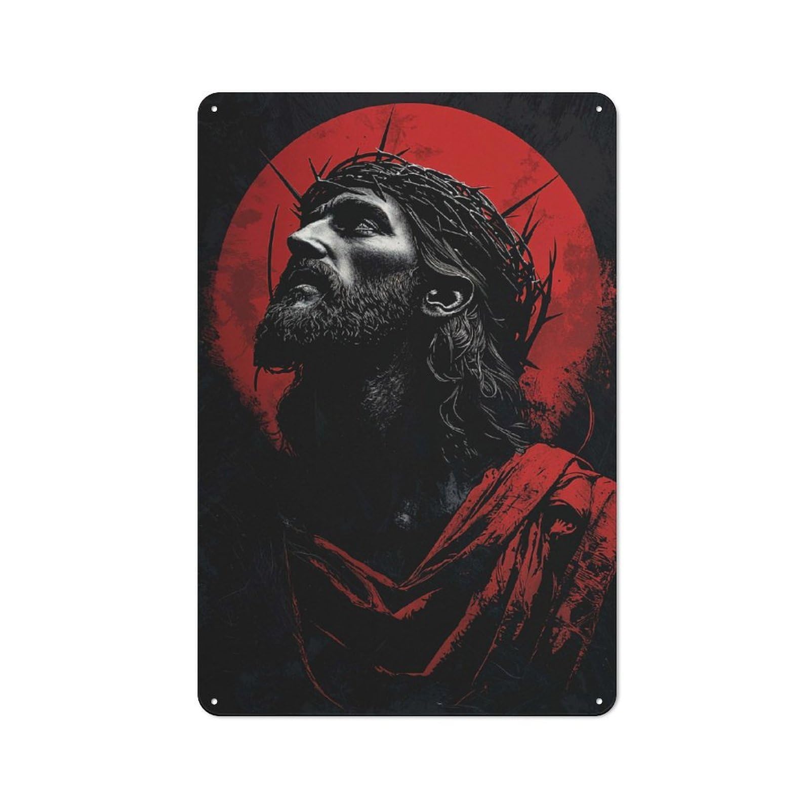 Junmoney Jesus Christ Artwork Vintage Tin Sign 30X20cm With For Kitchen Or Home Bar, For Retro Home Interiors, For Cafés, Pubs And Restaurants