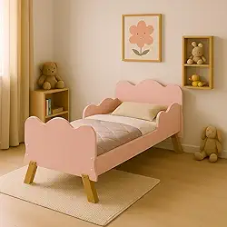 Mini Cama Angel Design Encantador com Grade de Proteção. (Rose)