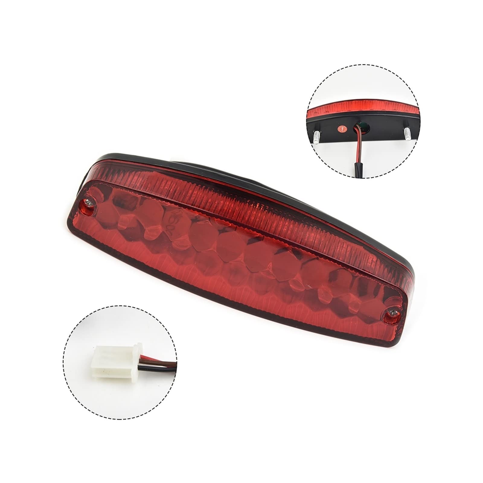 luce targa posteriore - 3 Fili 12V Luce Freno Targa Fanale Posteriore Rosso Per Motocross