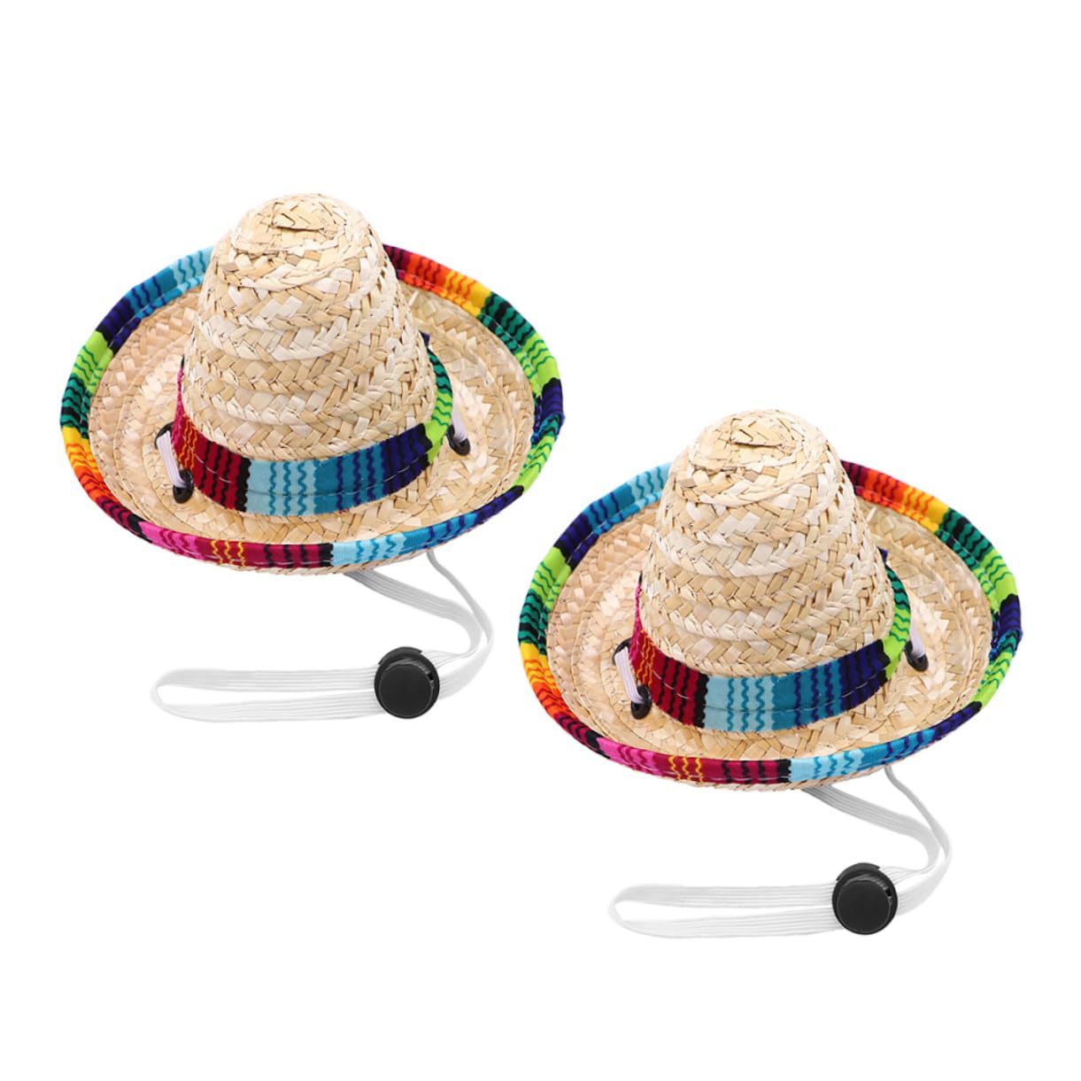 POPETPOP 2Pcs Woven Sombrero Dog Hats Party Caps for Dogs Pet Accessory for Birthdays and Events Adorable Enhance Your Pet Celebration