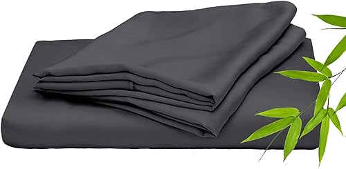 Miniatura 1 de ettitude Bamboo Lyocell - Juego de sábanas básicas, pizarra (gris), tamaño Queen, sábanas transpirables, ropa de cama de bambú, sostenible, satén,