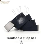 JASGOOD 2 Pack Canvas Web Belt Adjustable Cloth Fabric Military Belt with Metal Buckle