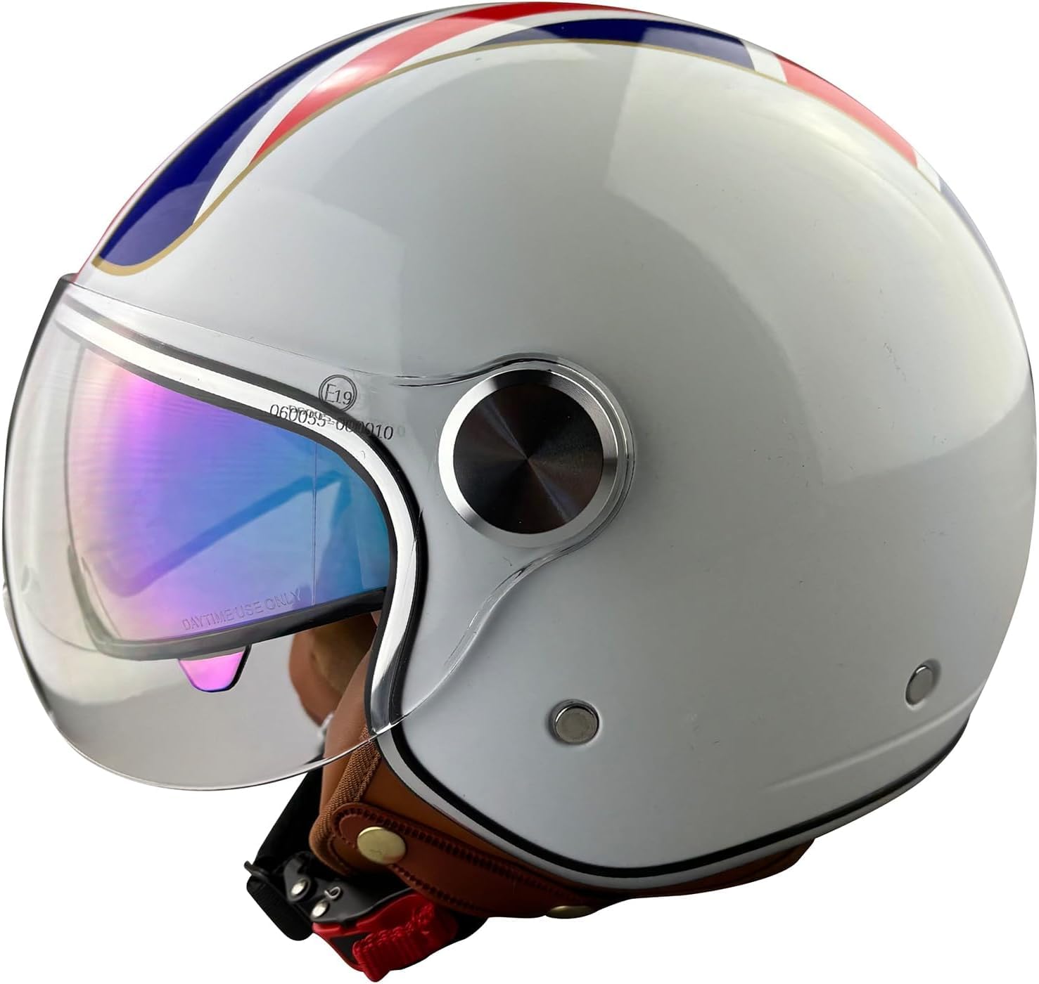 Casque de Moto Ouvert ViPER RSV19 - Casque Jet pour Scooter et Moto, pour Hommes et Femmes, avec visière Solaire
