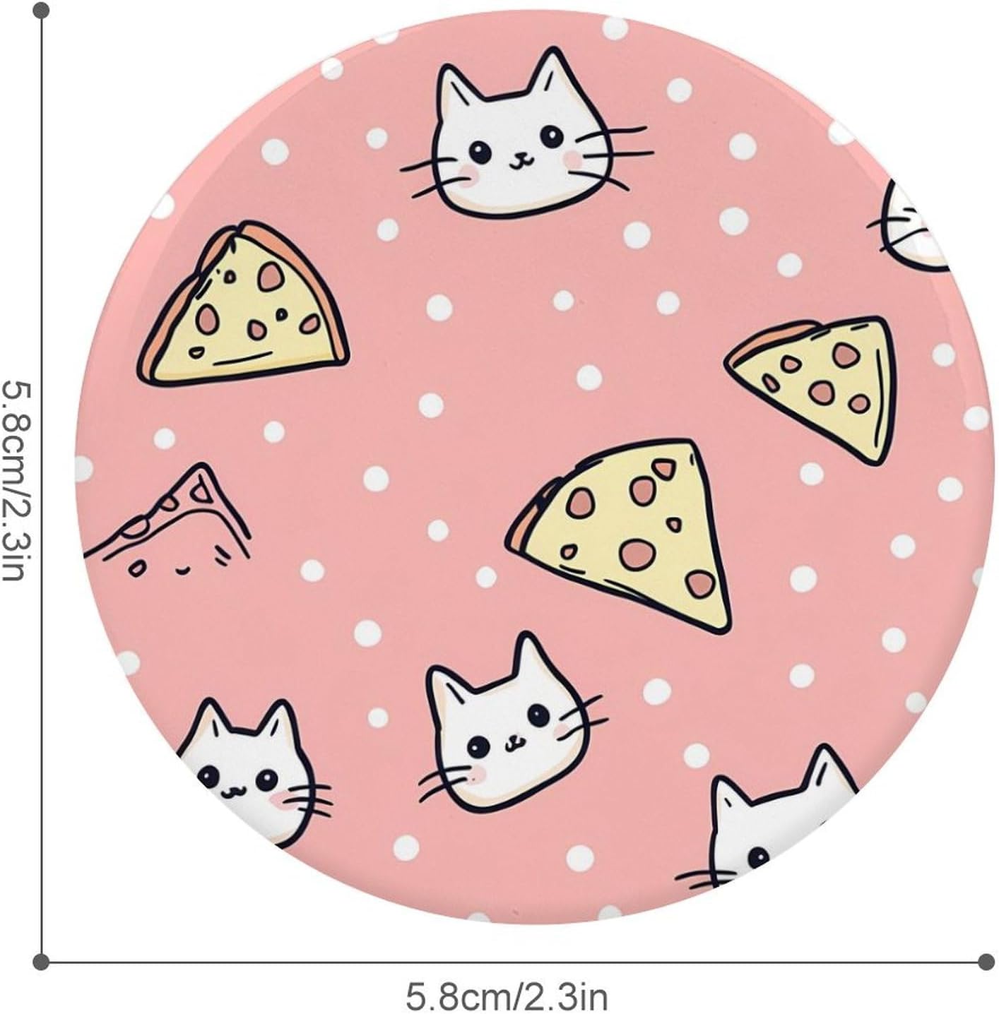 Pizza Cats Kittens Brooch Pins Fashion Tin Plate Badge Pin Gifts Round