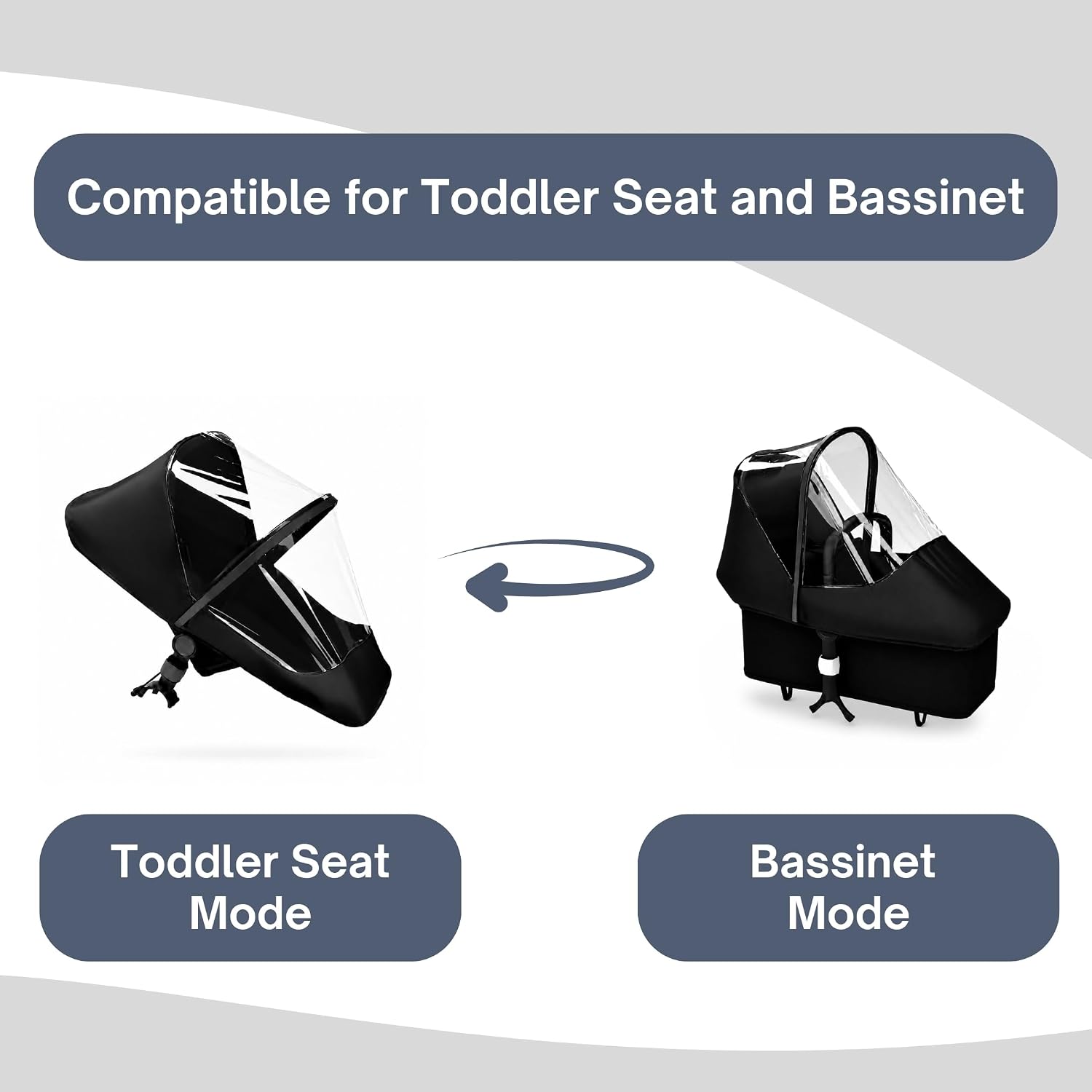 Rain Cover Designed for Bugaboo Donkey and Buffalo - Zipper Access, Ventilation Holes, High Performance Weather Shield by SASHA'S (Stroller Not Included)