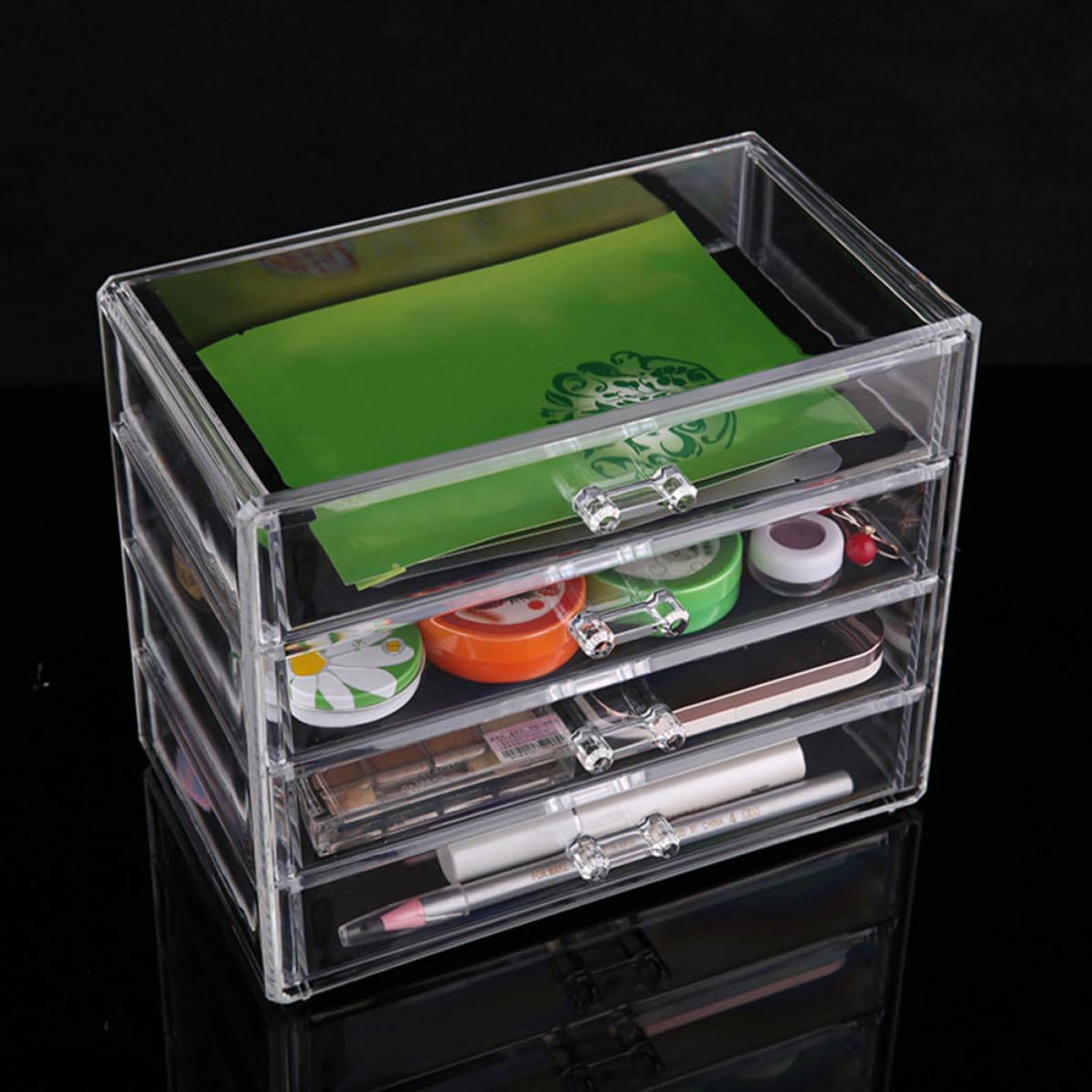 Kosmetikaufbewahrungsbox 4 Ebenen aus Kunststoff für Make Up