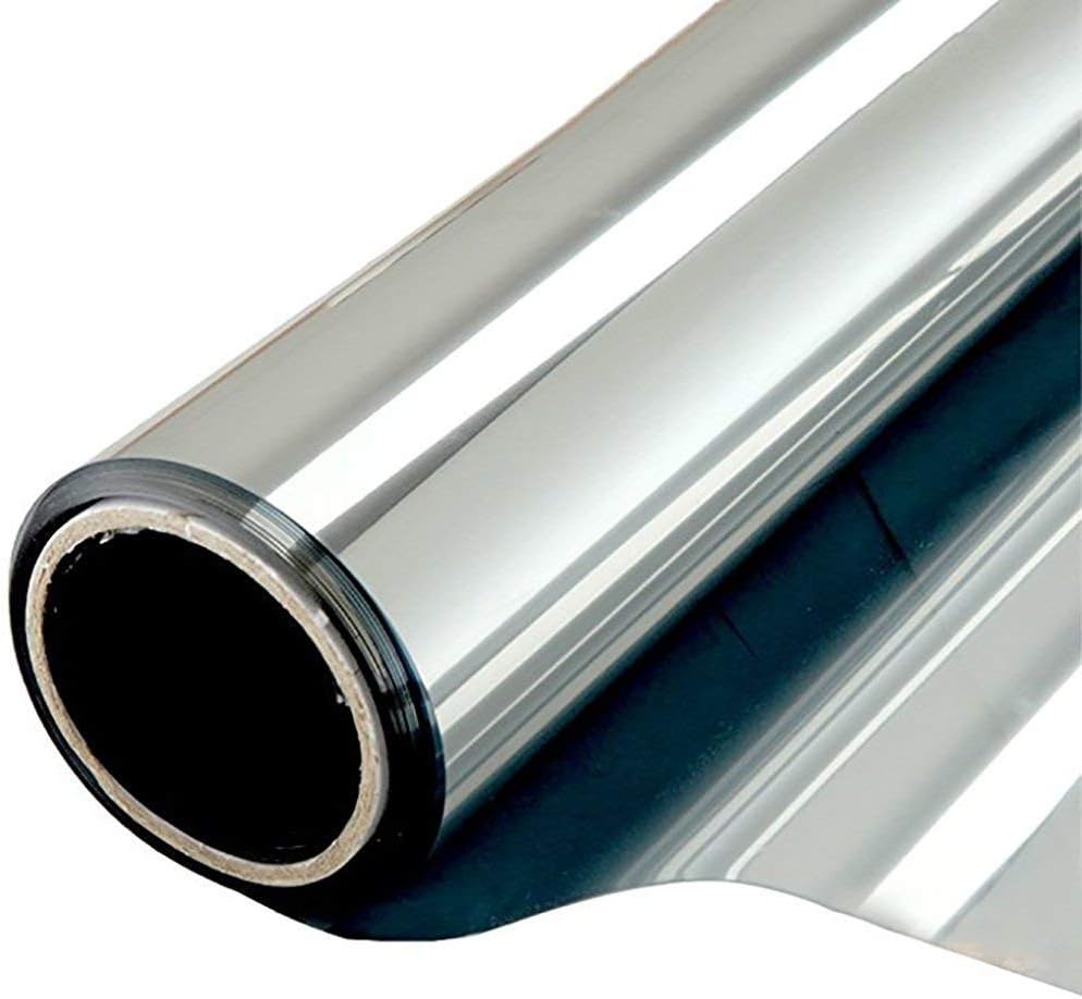 One Way Mirror Window Film Privacy Adhesive Heat Control Anti UV Window Glass Tint for Home and Office (Sliver, 35.4 Inch x 13.1 Feet)