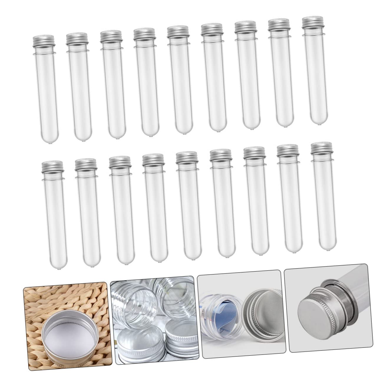 SOLUSTRE 50 Piezas Botella De Tubo De Ensayo Tubos De Almacenamiento De Transparentes para Dulces para De Baño