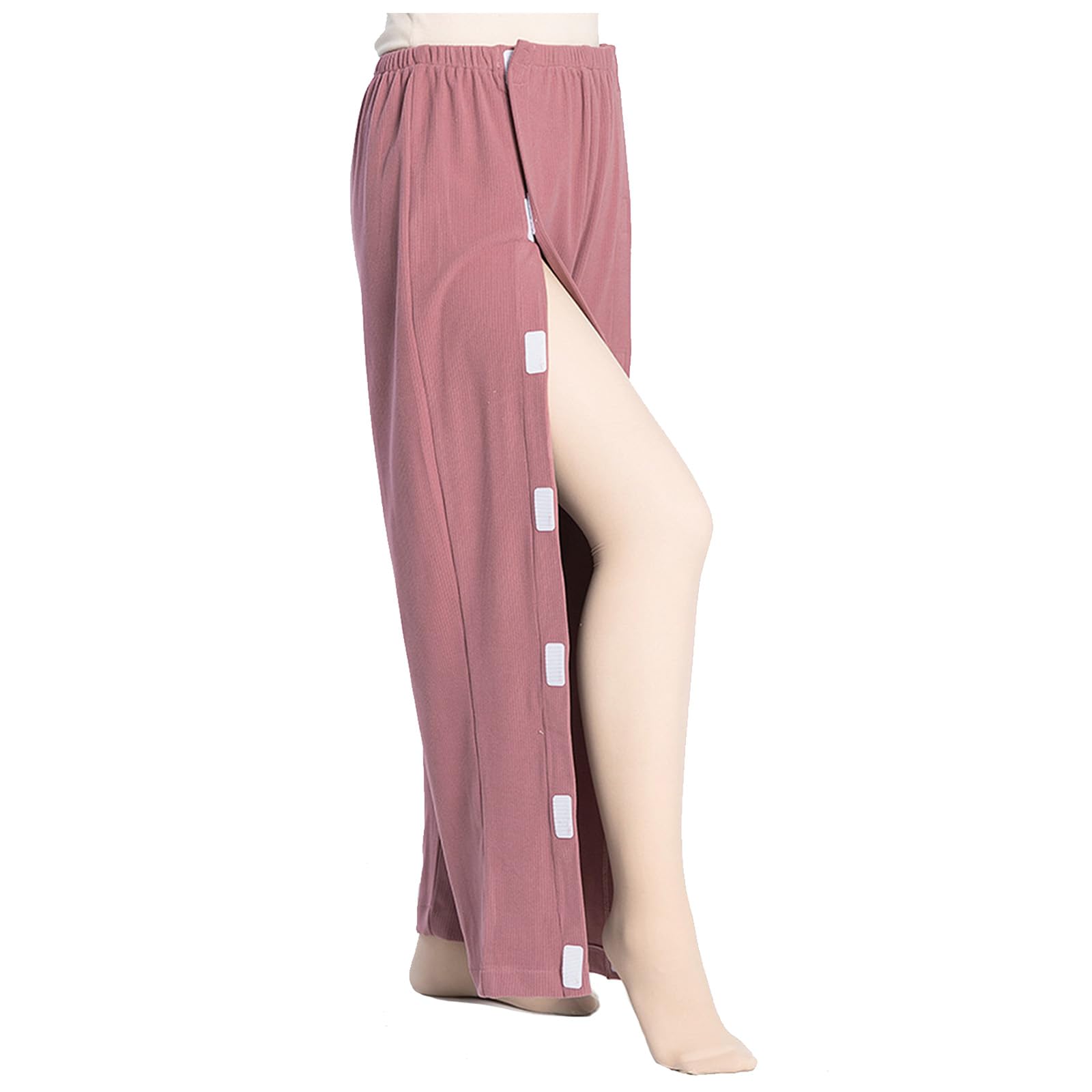 Pflegekleidung, Damen-Set aus abreißbarem Hemd und Hose nach der Operation, mehrfarbig, mehrere Größen(Rosso,X-Large)