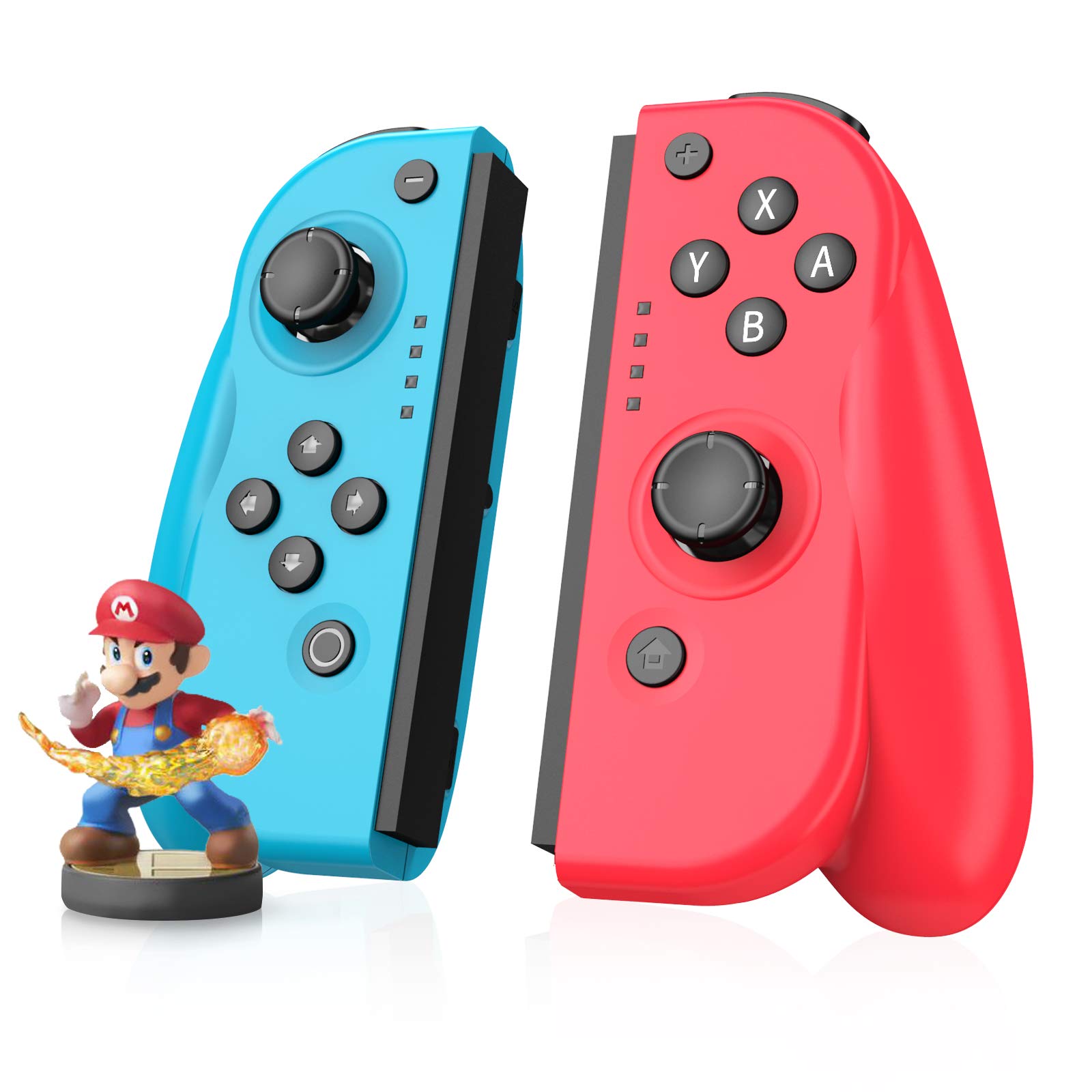 AVIDET JoyCon Controller for Switch, Replacement for Switch Joycon, Wired/Wireless Switch Controller, Turbo Switch Controller (Red&Blue)