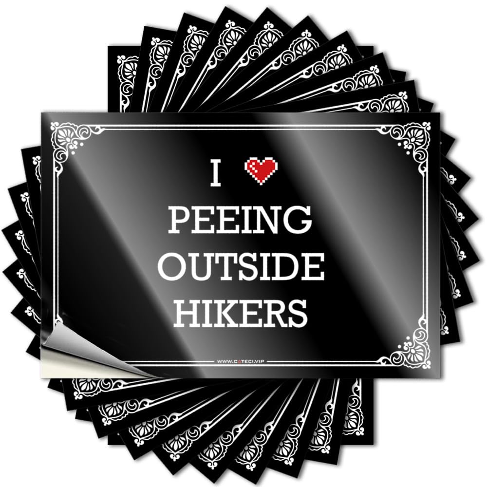 Fzfn Colour Goods Adults Tattoos - I Love Peeing Outside Hikers Hard Waterproof Vinyl Sticker(6X9cm)
