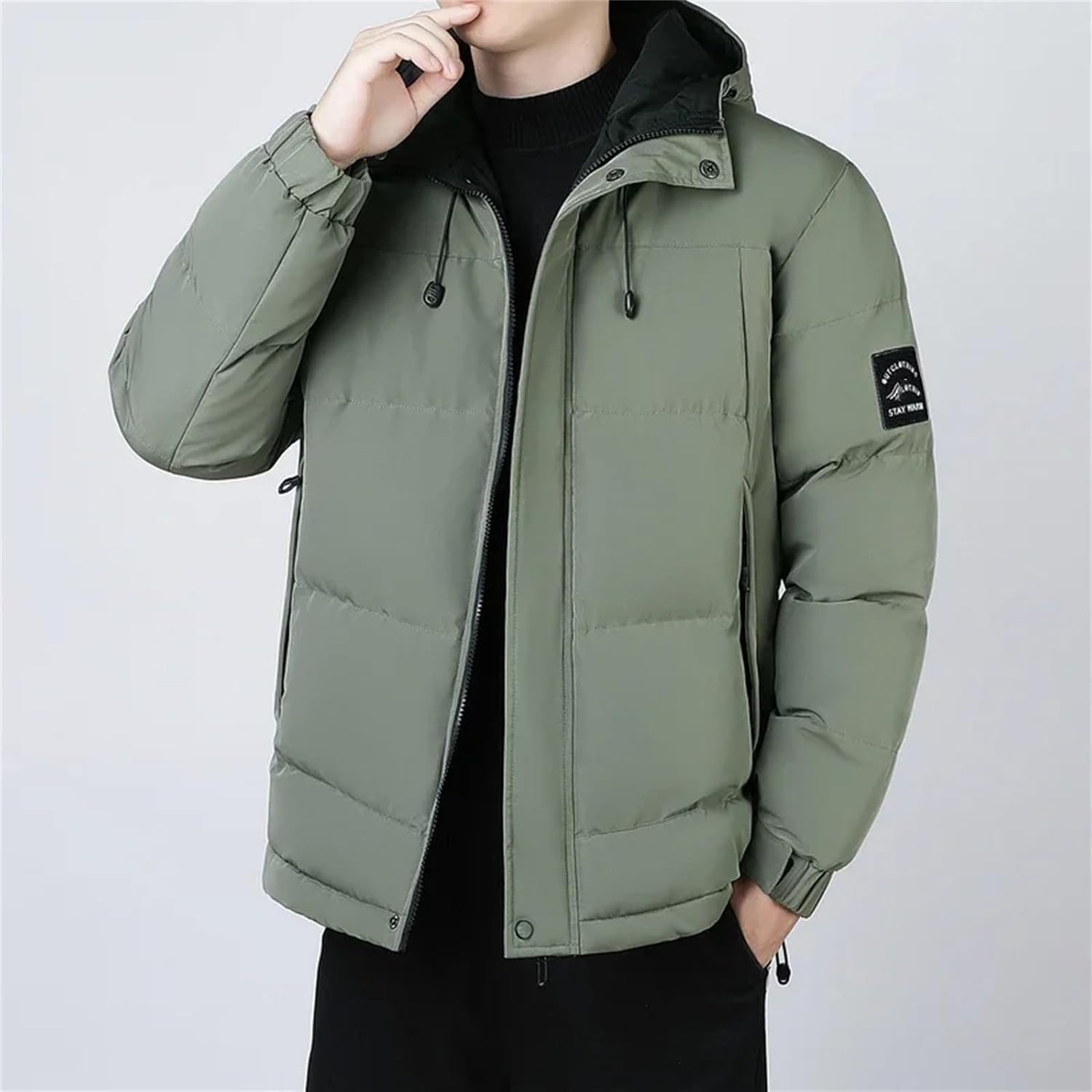 Men’s Fleece Lined Casual Jacket Windproof Warm Winter Coat Breathable Comfortable Outerwear