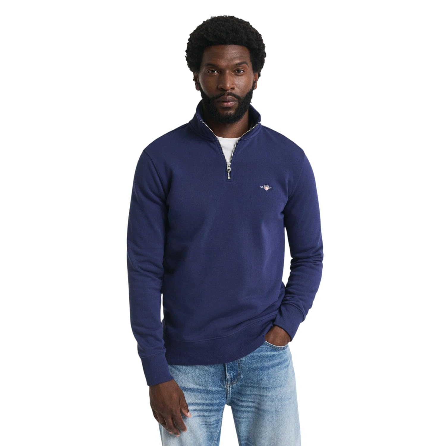 GANT REG Shield Half Zip Sweat, Persian Blue, XXL