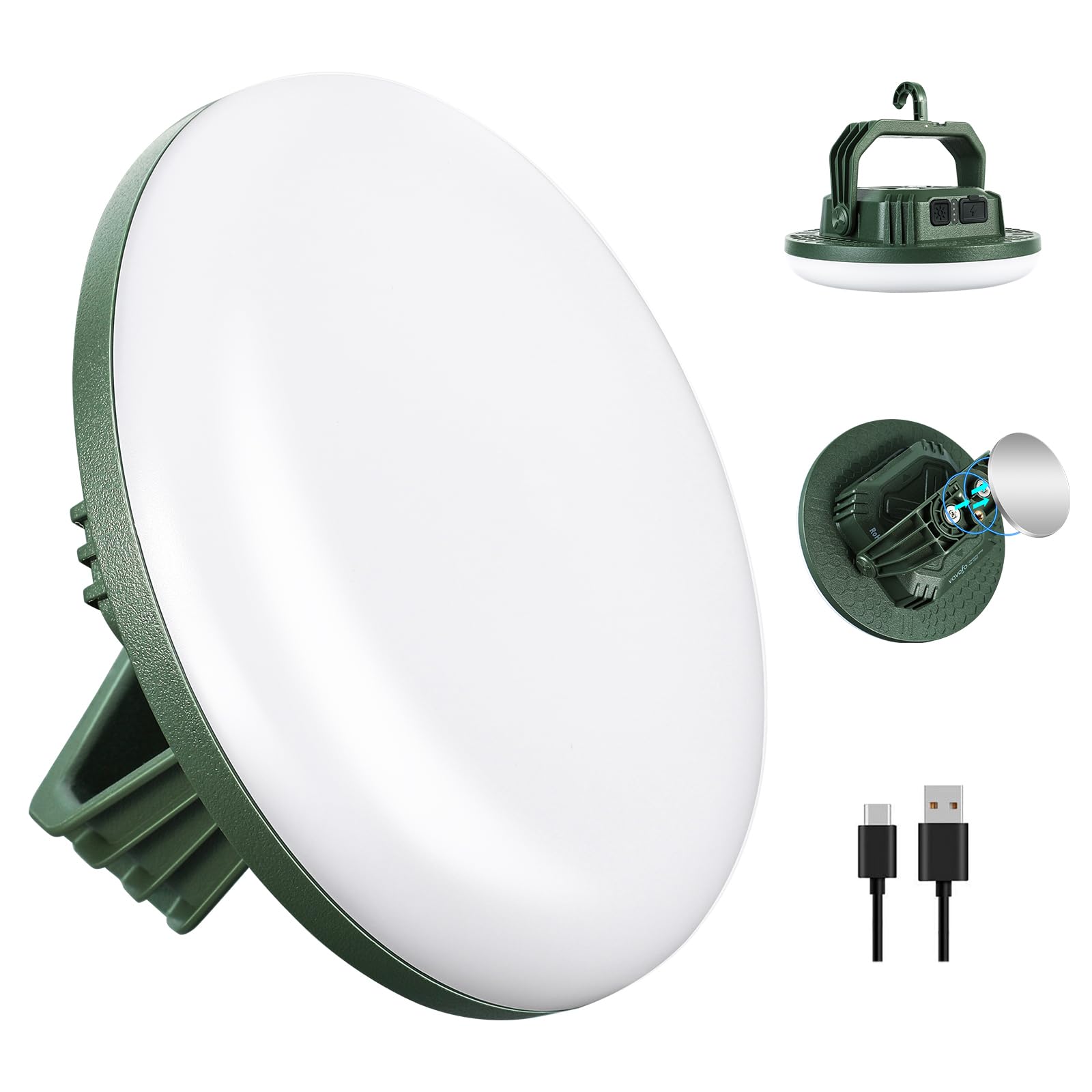 VAVOFO 42W 4000LM LED Camping Lantern Rechargeable, 10,000mAh Power Bank, 3 Lighting Modes, IP65 Waterproof Flashlight , Portable Tent Light with Magnetic Base for Emergencies & Holiday Fun