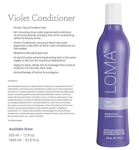 Miniatura 2 de LOMA Acondicionador violeta 12 onzas (sin sulfato, gluten y parabenos)
