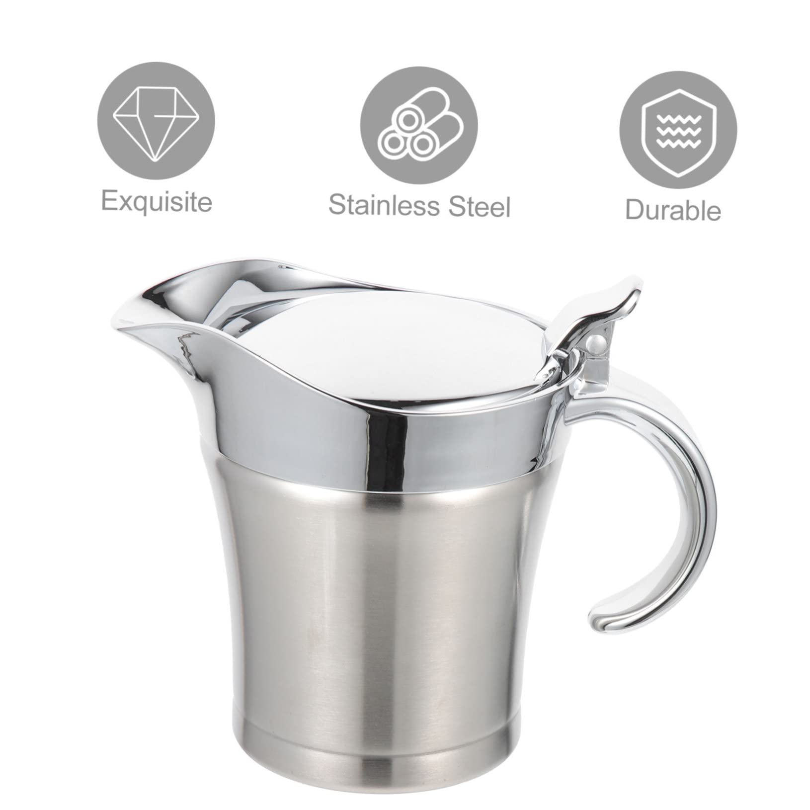 Dispensador de Salsa Vertedor Conveniente de 500ml de Acero Inoxidable y Diseño Antigoteo para Servir Hogar o Restaurante