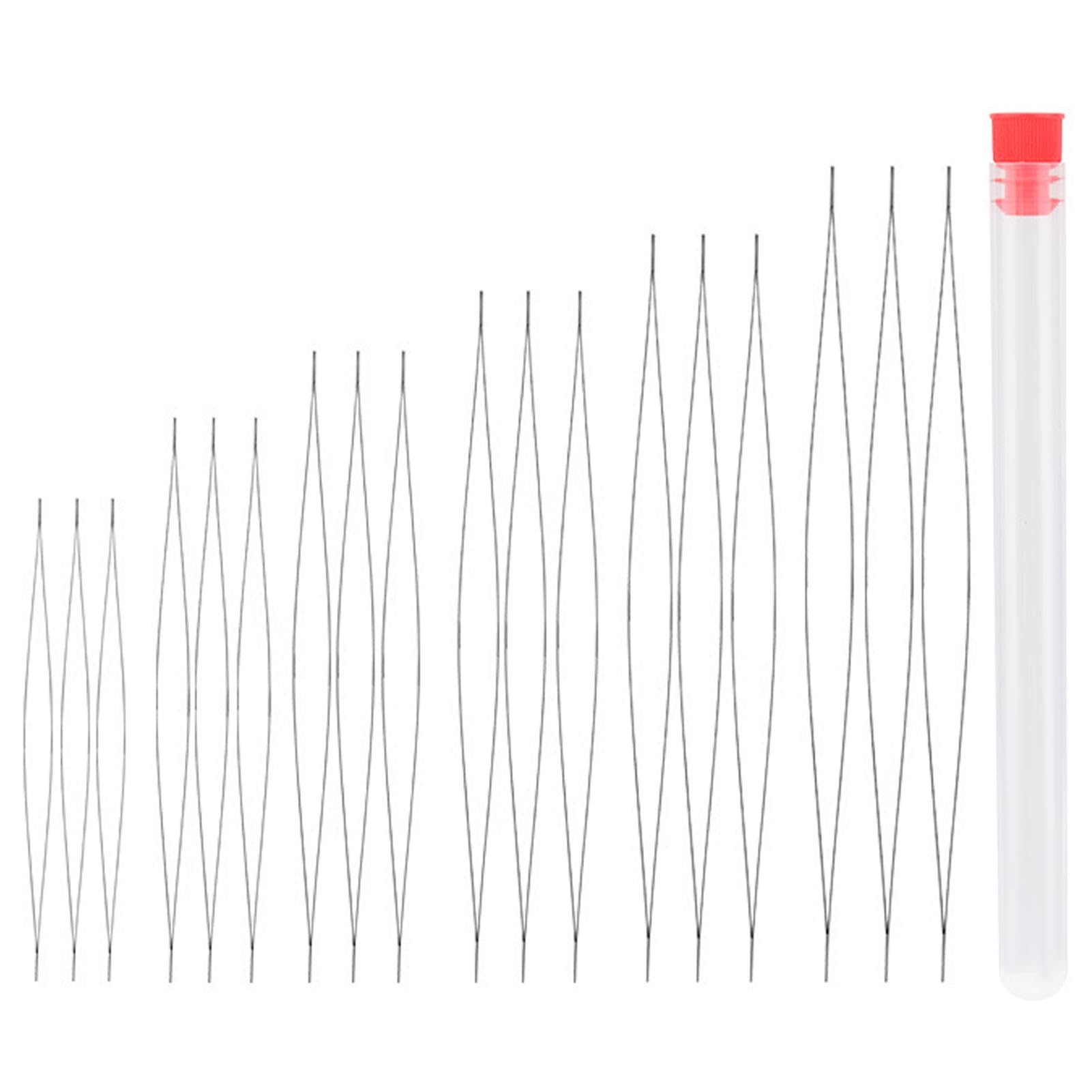 18 Pcs Beading Needle, 6 Sizes Stainless Steel Hand Sewing Needles, Beading Needles for Se-EDS Beads, Bead Needle for Jewellery Making Necklaces and Bracelets