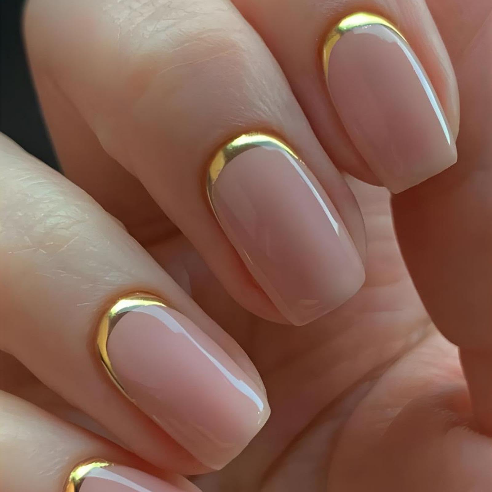 Amazon.com: AZPEPSI French Tip Press on Nails Short Square Fake