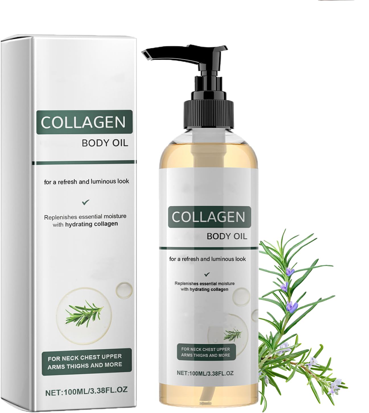 Huile corporelle liftante au collagène,Collagene huile corps pour femmes, hydratation et nutrition intenses,anti cellulite,atténue visiblement les ridules et illumine le teint (1pc)