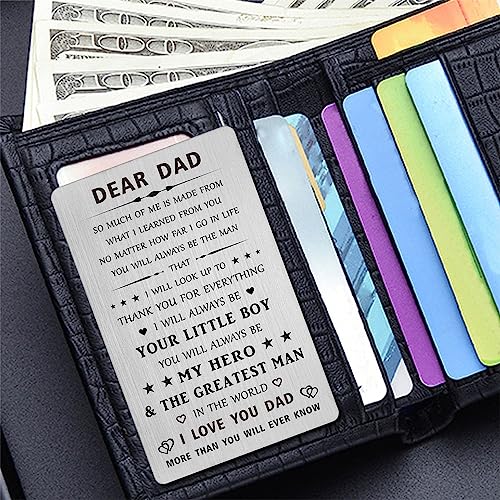 Dad Gifts from Son for Men - I Love You Dad - Dad Birthday Engraved Wallet Card Gifts3