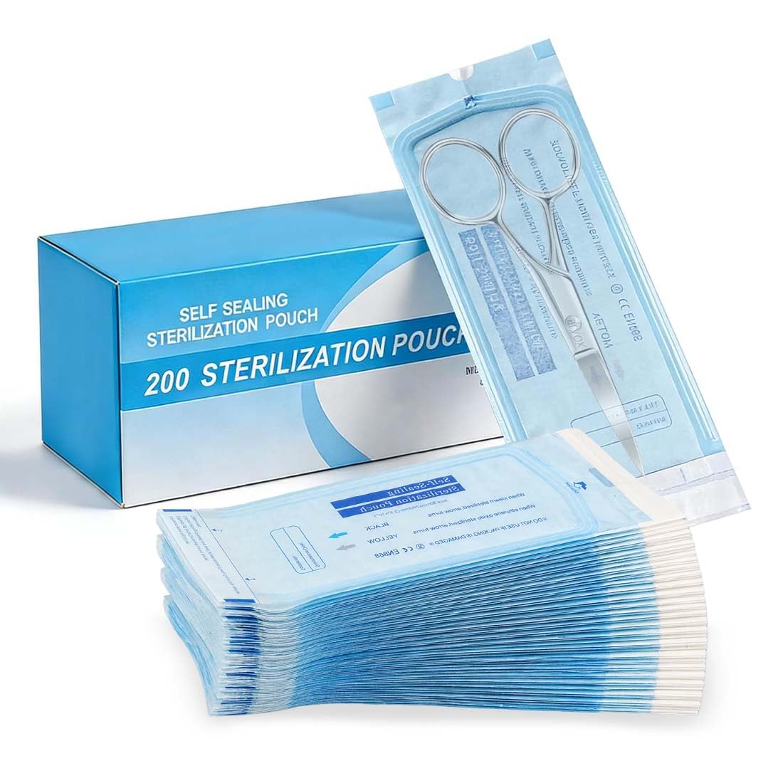 100 Sacchetti Autosigillanti Per Sterilizzazione Dentale In Pvc, Sacchetti Autoclavi, Per Strumenti Di Pulizia (57X130Mm)