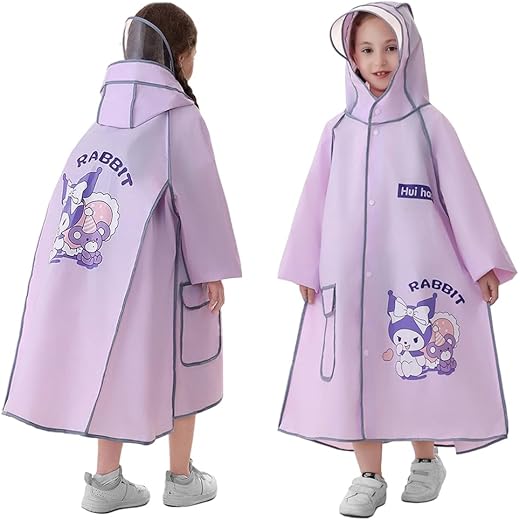 PATPAT Rain Coat Kids Hooded Knee-length