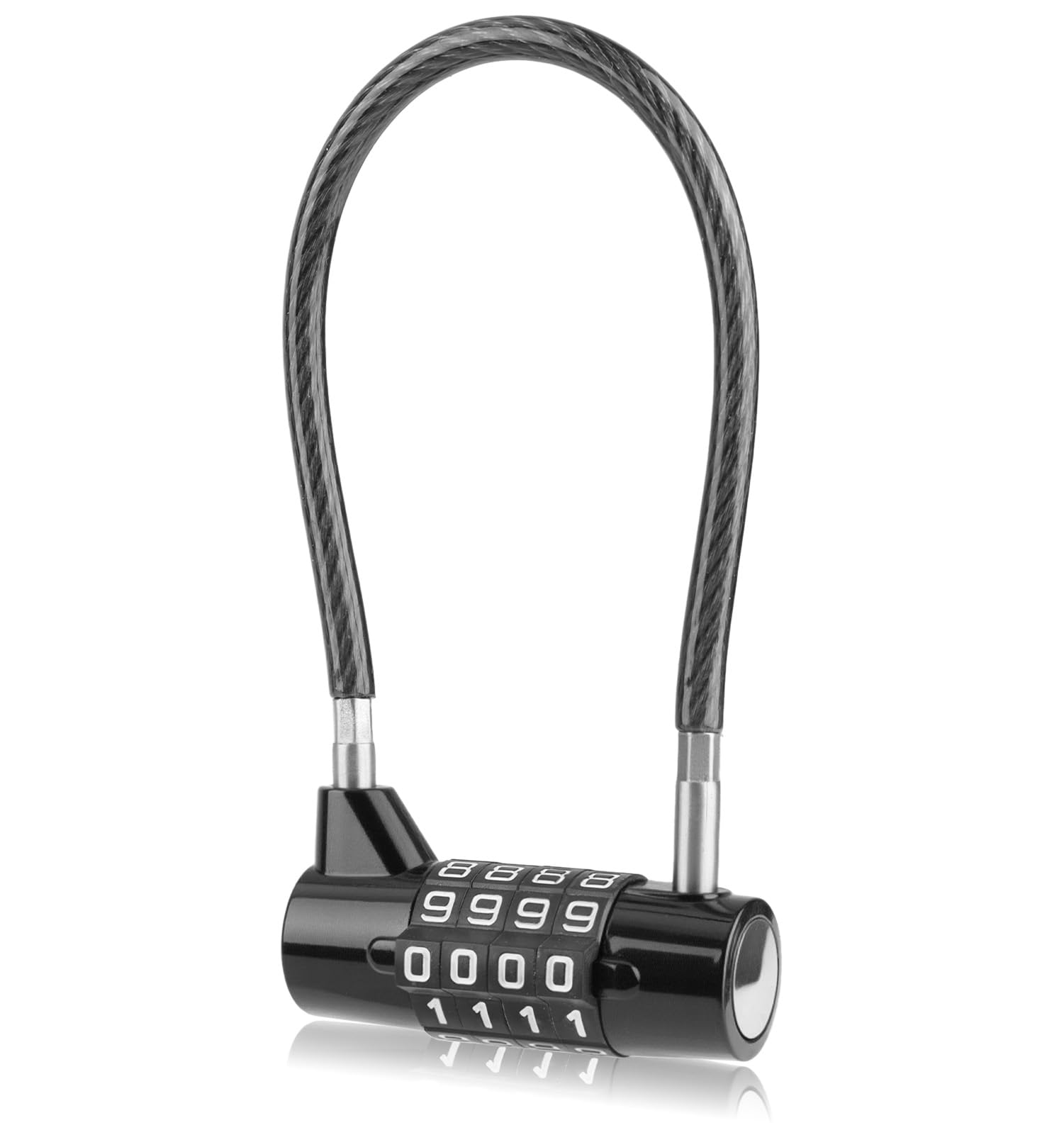 4 Digit Combination Cable Padlock with 7 inch(175 mm) Bold Steel Cable