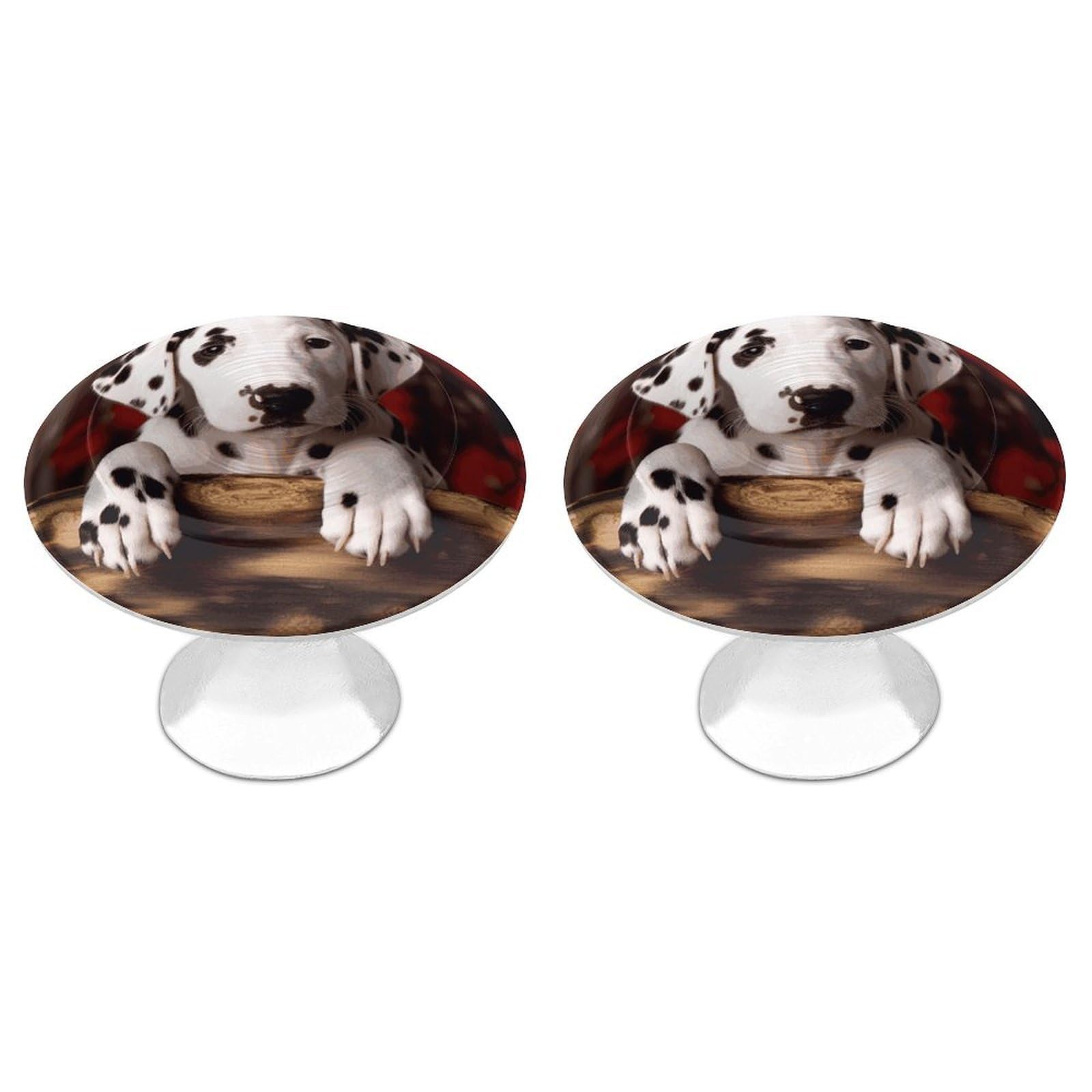 Btcowzrv Style Dalmatian Puppy 2 Pack Cabinet Knobs Drawer Pulls
