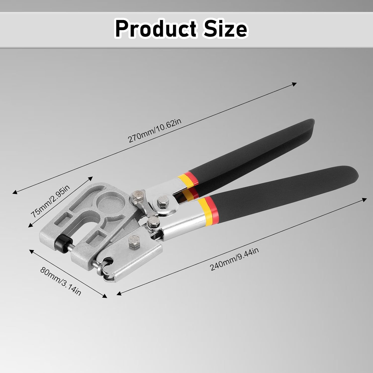 Yosoo Health Gear Stud Crimper Pliers Alloy Steel 270mm Small Size, Punch Lock Framing Fastening Crimping Hand Tool Wide Range of Uses Easy for Partitions Installation