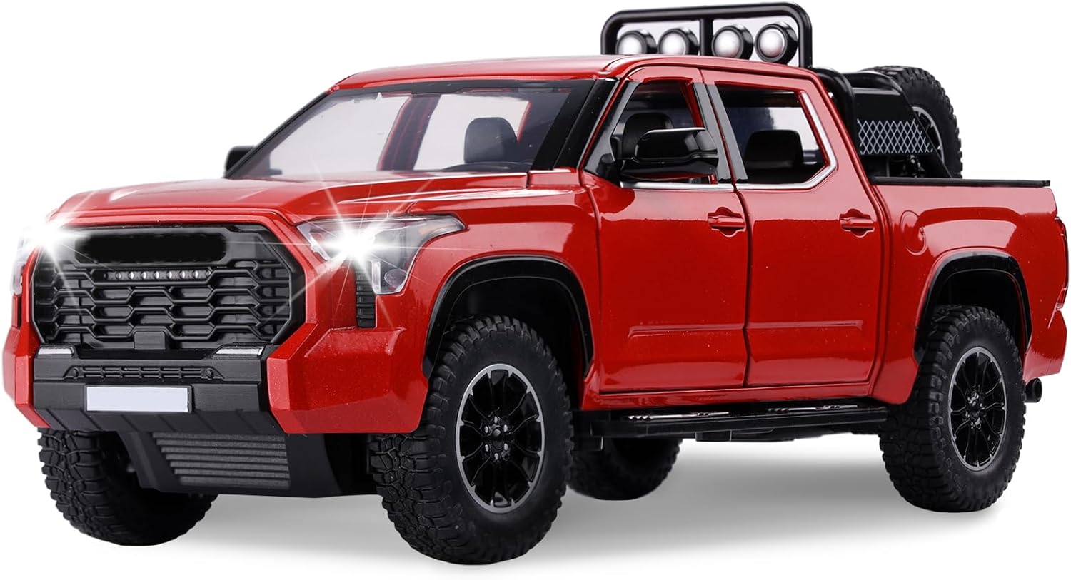 SASBSC Truck Toys for 3 4 5 6 7 Year Old Boys Pickup Toy Trucks for Boys Age 3-7 Diecast Metal Trucks with Light and Sound Pull Back Toy Cars for Kids
