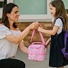 Lunch Bag Girls Boys School Meal Thermal Bag with Thermos Kindergarten 2 Division Thermal Insulated (Pink)