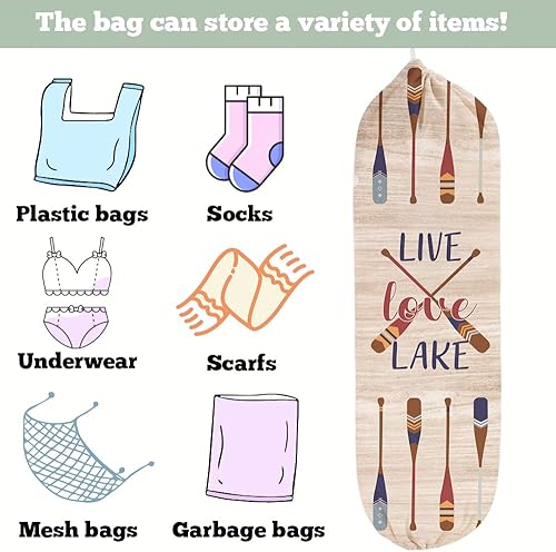 Miniatura 5 de Lake House Decor - Juego de 2 dispensadores de bolsas de plástico para tienda de comestibles, almacenamiento y organización de bolsas de