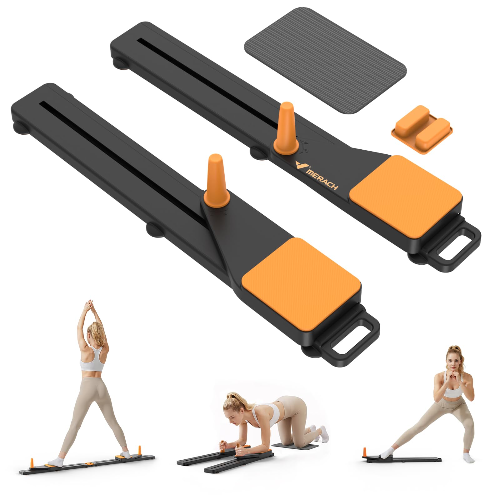 MERACH Pilates Board - Pilates Equipment Multi-Reformer Pilates Machine with 265lbs Foldable, Reformer Pilates for Core Abdominal Arms & Legs, Home Pilates Kit for Women Quite-image-19