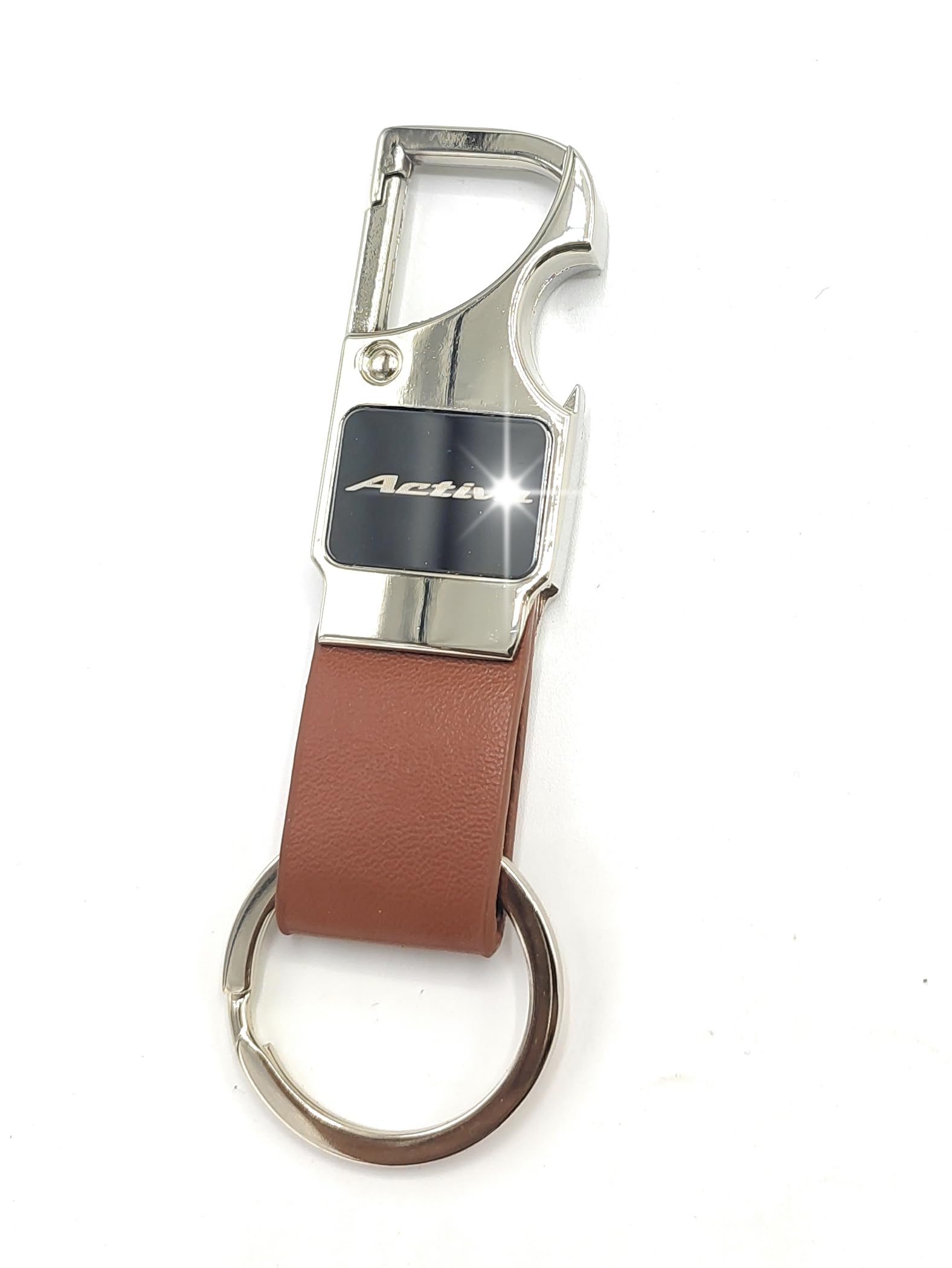 Metal Leather Opner hook brown key Chain for activa-image-1