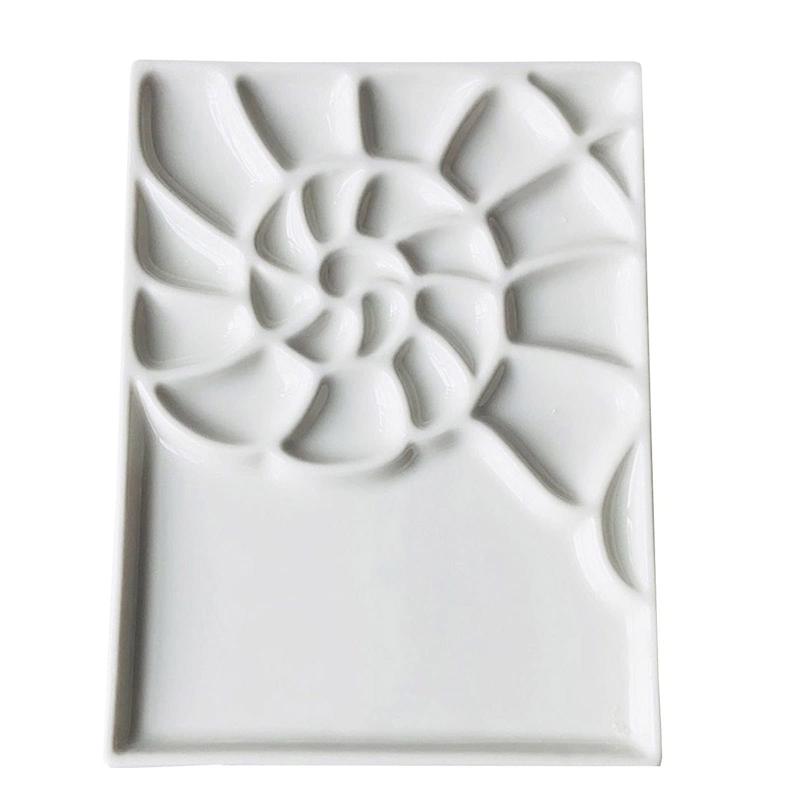 Artists Paint Palettes, Ceramic Porcelain Artist Rectangle Watercolor Palette For Gouache Oil Tempera