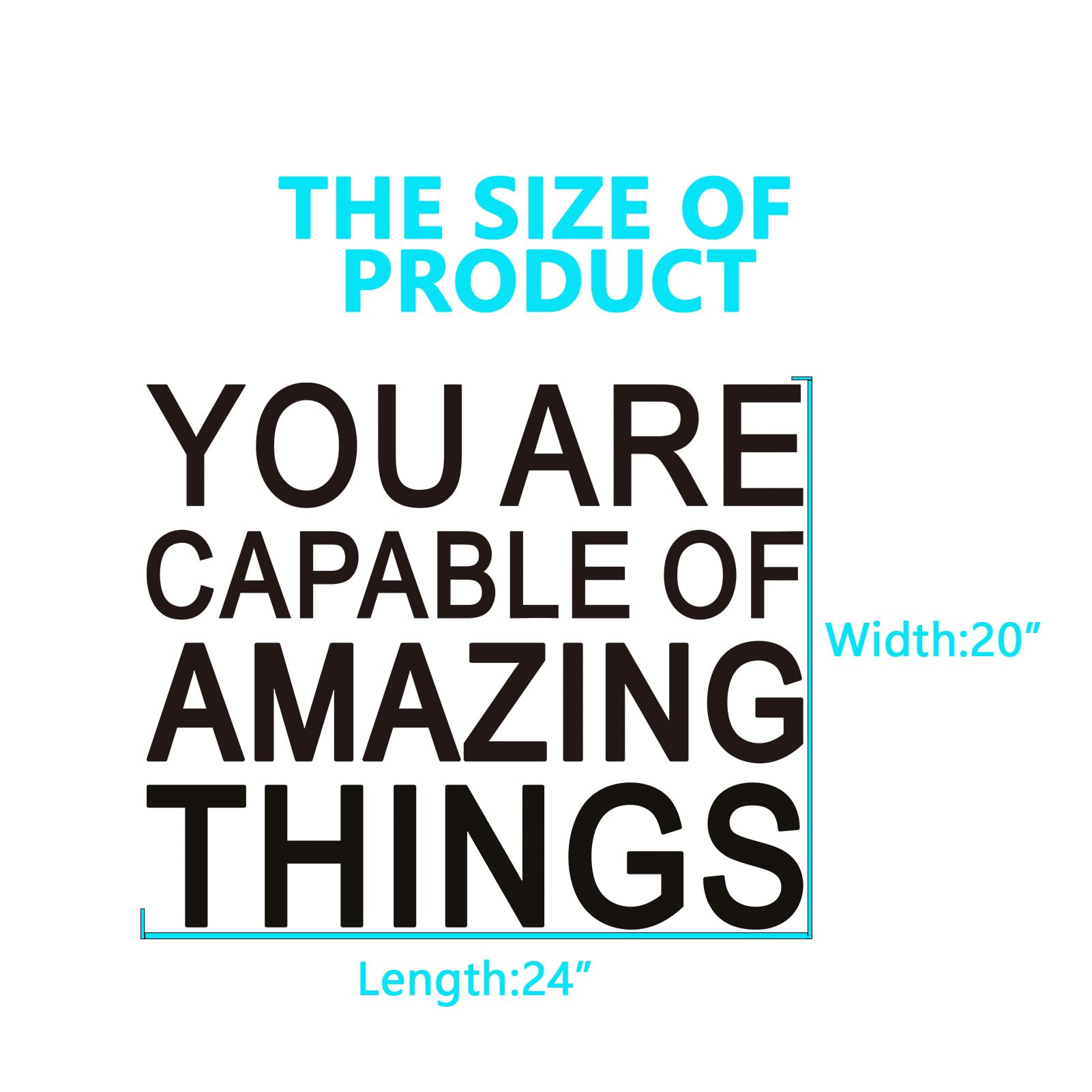 Inspirational Quotes Wall Stickers for Office: Motivational Gym School Classroom Garage Bedroom Vinyl Art Wall Decals - Image 3