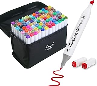 Caneta Marcador para Colorir Desenho Professional, Pontas Duplas, Codificados por Cores, Segurança Garantida, Caixa de Bônus marcadores artisticos de Arte para Estudantes Adultos Artistas Desenho Colorir Desenho 80 Cors